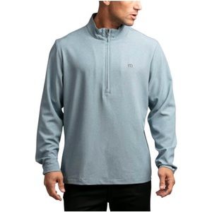 Travis Mathew Light Blue Quarter-Zip Sweatshirt